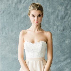 Carol Hannah Mulberry Wedding Dress w/ Lace Top